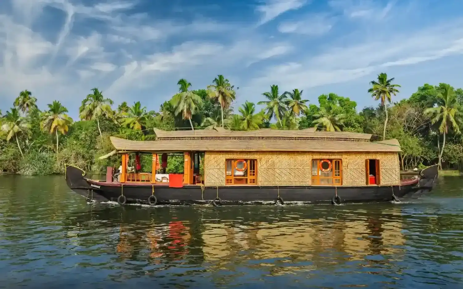 Kerala houseboat cruising the Alleppey backwaters